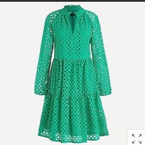 J Crew Kelly Green Eyelet Dress